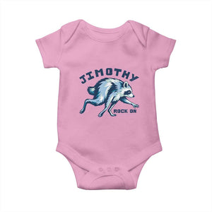 Rock On Jimothy the Raccoon Blue Graphic Baby Onesie Vintage Viral Seattle Trash Panda TS02 Light Pink Print Your Wear