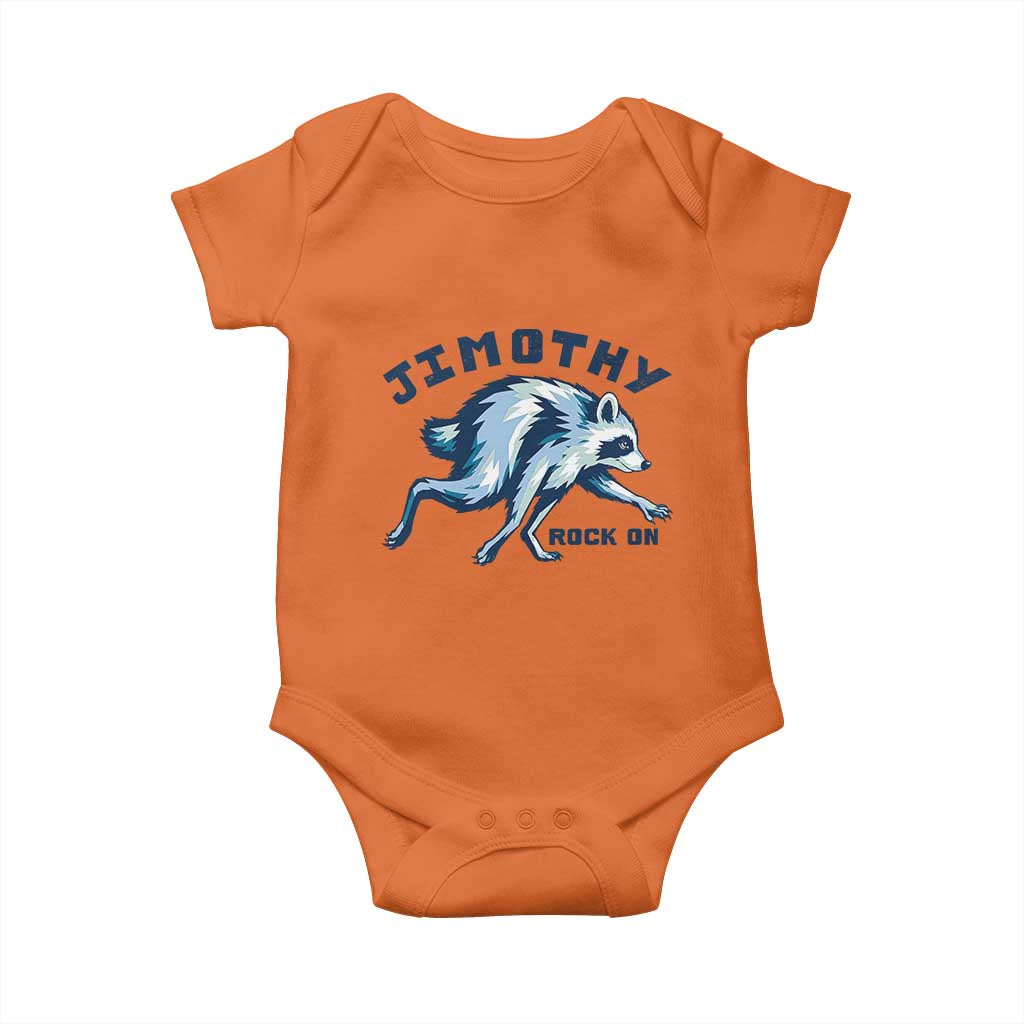 Rock On Jimothy the Raccoon Blue Graphic Baby Onesie Vintage Viral Seattle Trash Panda TS02 Orange Print Your Wear