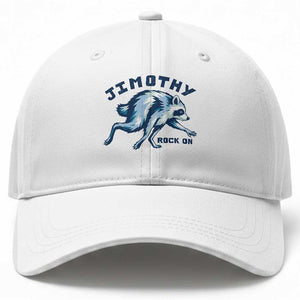 Rock On Jimothy the Raccoon Blue Graphic Baseball Cap Vintage Viral Seattle Trash Panda TS02 Print Your Wear