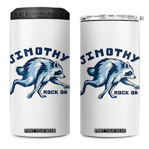 Rock On Jimothy the Raccoon Blue Graphic 4 in 1 Can Cooler Tumbler Vintage Viral Seattle Trash Panda