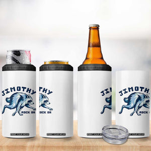 Rock On Jimothy the Raccoon Blue Graphic 4 in 1 Can Cooler Tumbler Vintage Viral Seattle Trash Panda