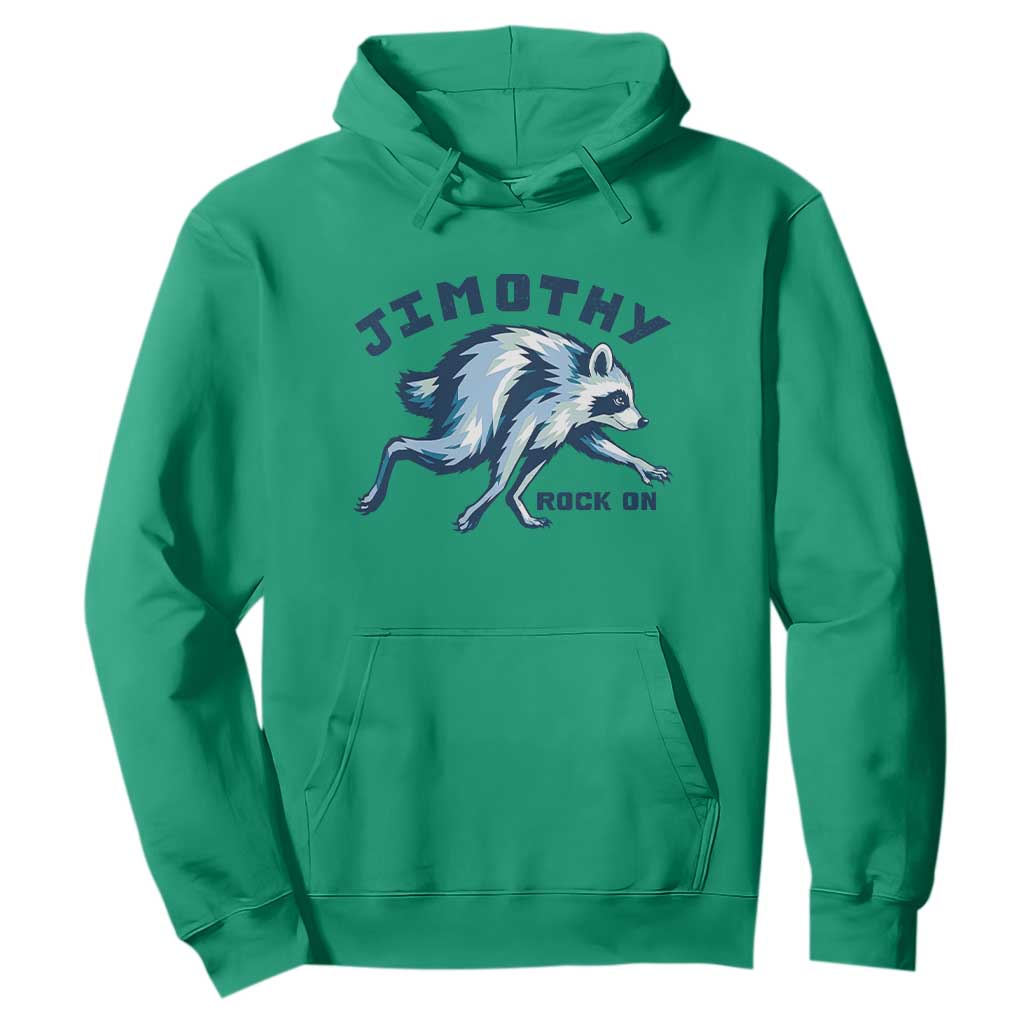 Rock On Jimothy the Raccoon Blue Graphic Hoodie Vintage Viral Seattle Trash Panda TS02 Irish Green Print Your Wear