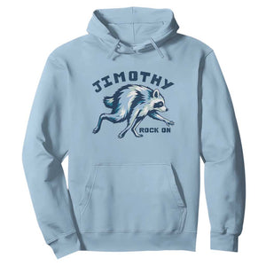Rock On Jimothy the Raccoon Blue Graphic Hoodie Vintage Viral Seattle Trash Panda TS02 Light Blue Print Your Wear