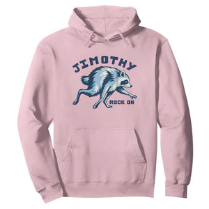 Rock On Jimothy the Raccoon Blue Graphic Hoodie Vintage Viral Seattle Trash Panda TS02 Light Pink Print Your Wear