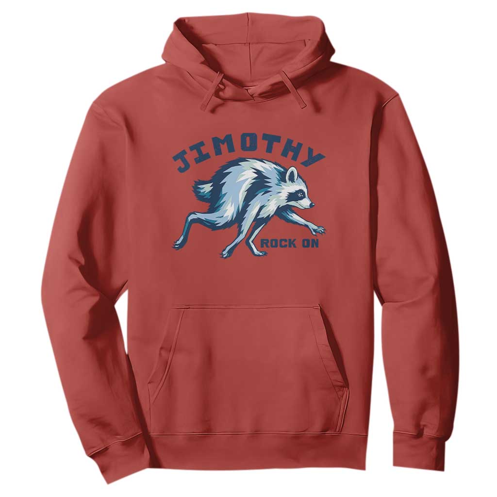 Rock On Jimothy the Raccoon Blue Graphic Hoodie Vintage Viral Seattle Trash Panda TS02 Red Print Your Wear