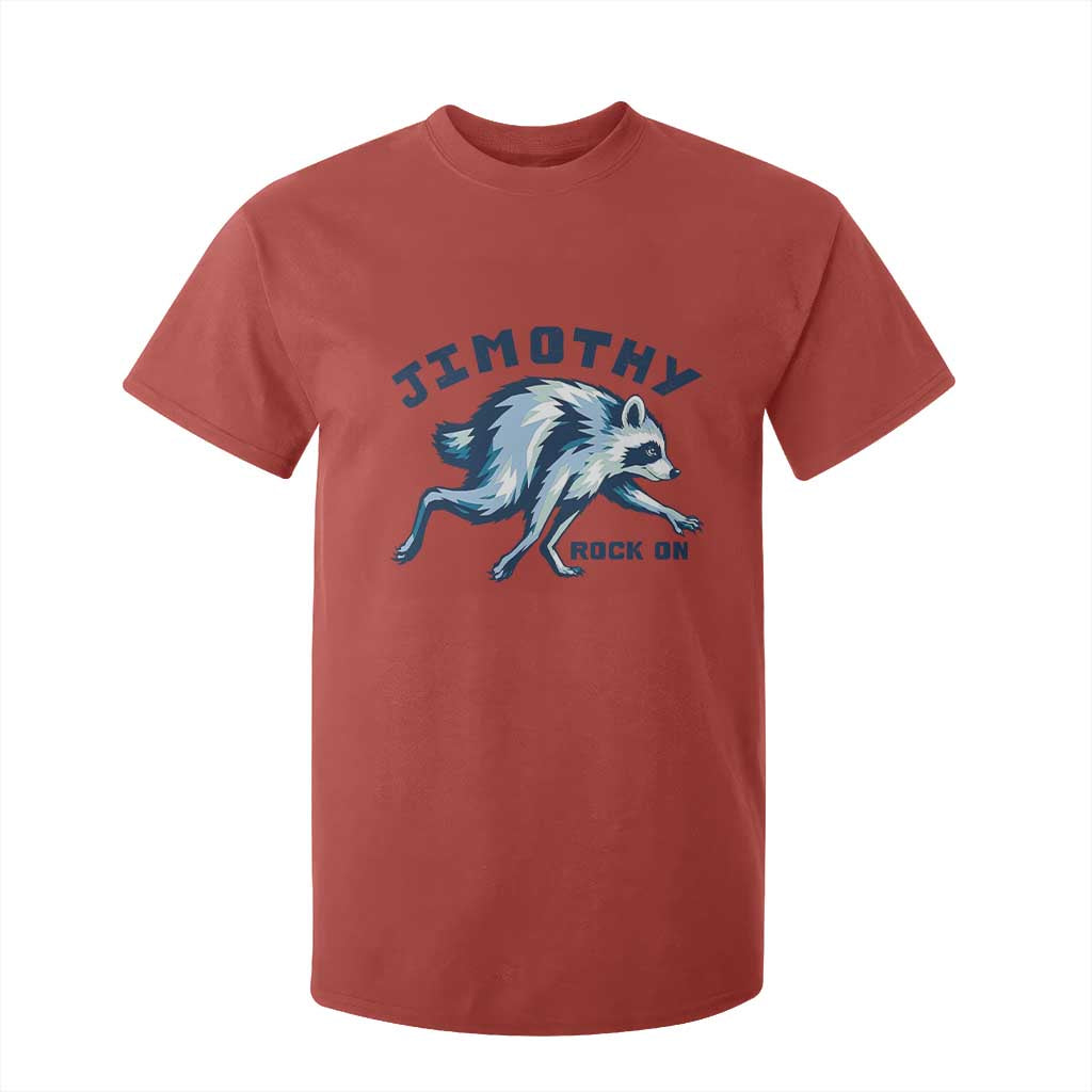 Rock On Jimothy the Raccoon Blue Graphic T Shirt For Kid Vintage Viral Seattle Trash Panda TS02 Red Print Your Wear
