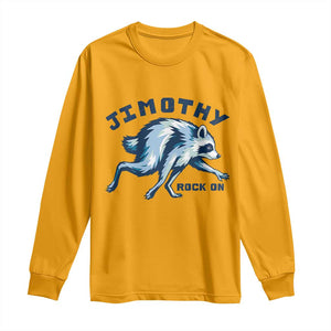 Rock On Jimothy the Raccoon Blue Graphic Long Sleeve Shirt Vintage Viral Seattle Trash Panda TS02 Gold Print Your Wear