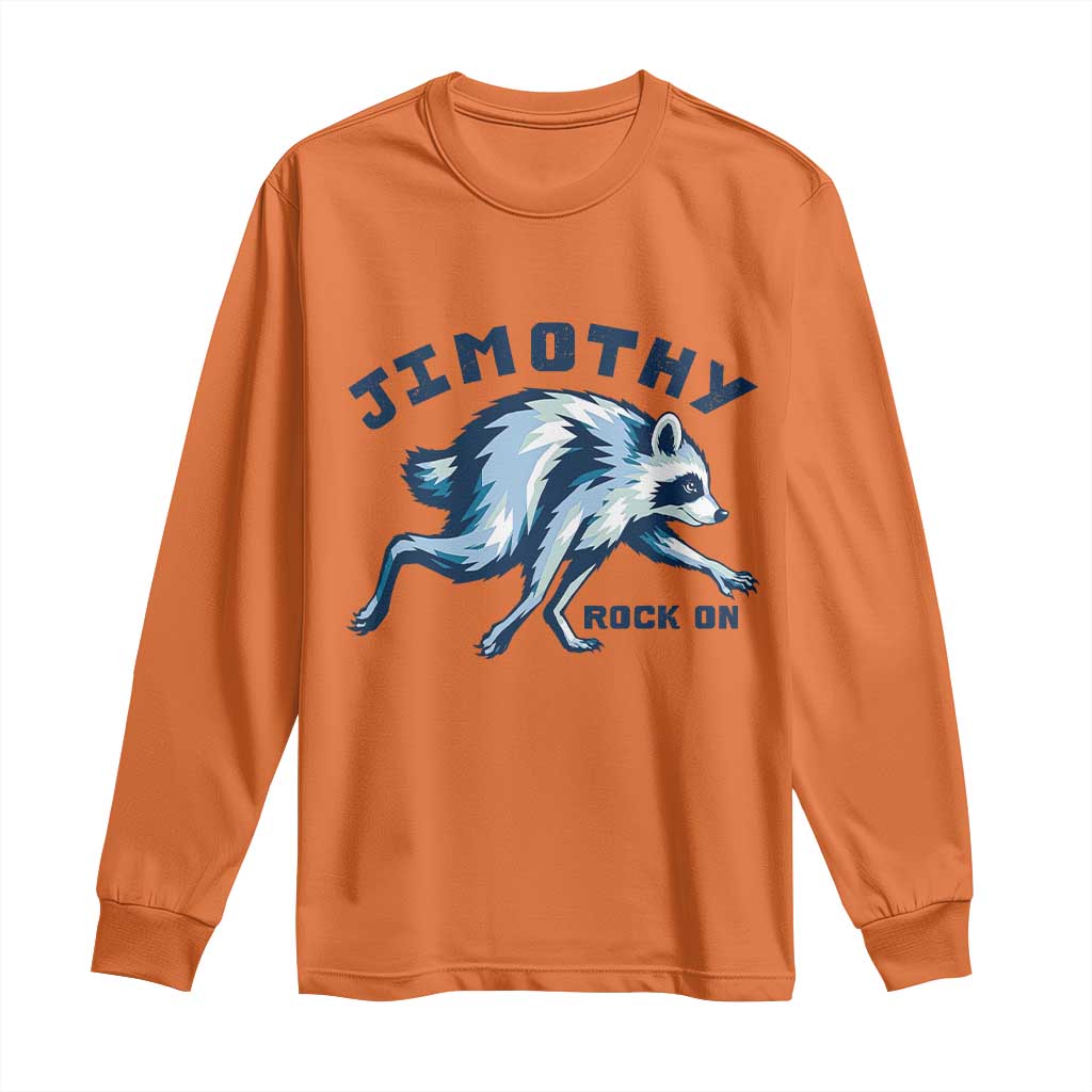 Rock On Jimothy the Raccoon Blue Graphic Long Sleeve Shirt Vintage Viral Seattle Trash Panda TS02 Orange Print Your Wear