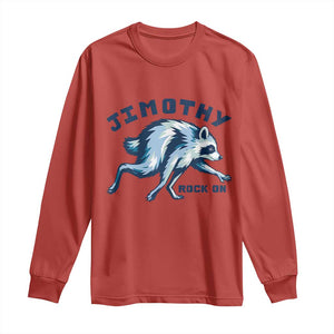 Rock On Jimothy the Raccoon Blue Graphic Long Sleeve Shirt Vintage Viral Seattle Trash Panda TS02 Red Print Your Wear