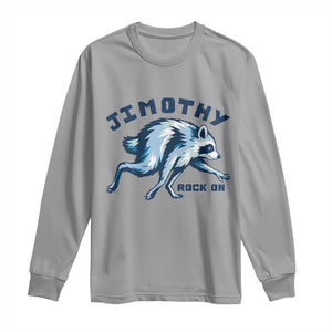 Rock On Jimothy the Raccoon Blue Graphic Long Sleeve Shirt Vintage Viral Seattle Trash Panda TS02 Sport Gray Print Your Wear