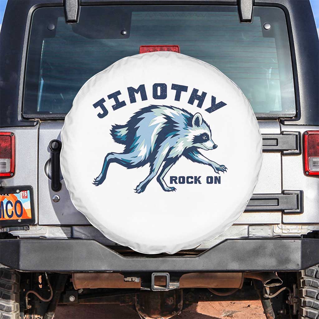 Rock On Jimothy the Raccoon Blue Graphic Spare Tire Cover Vintage Viral Seattle Trash Panda TS02 No hole Black Print Your Wear
