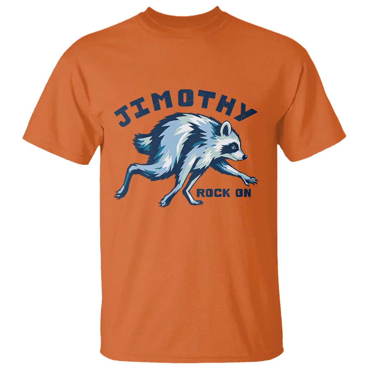 Rock On Jimothy the Raccoon Blue Graphic T Shirt Vintage Viral Seattle Trash Panda TS02 Orange Print Your Wear