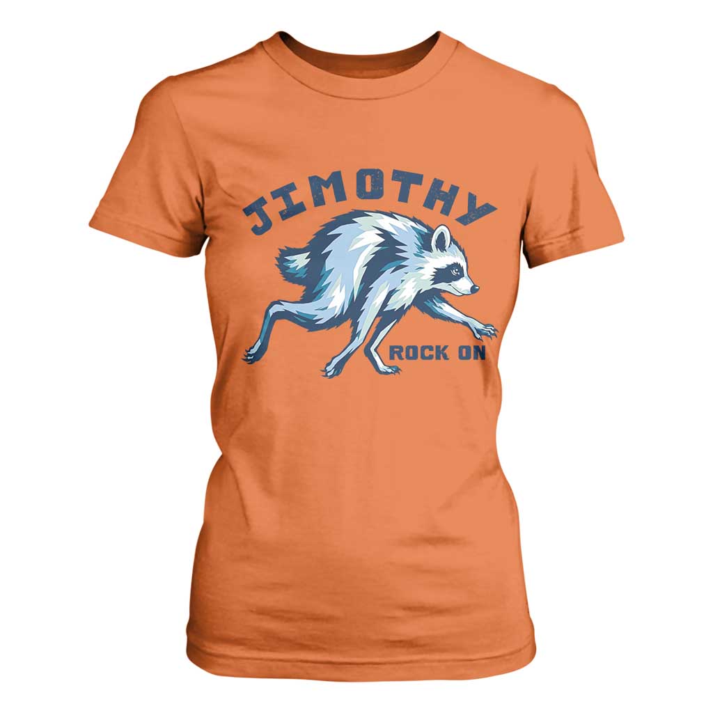 Rock On Jimothy the Raccoon Blue Graphic T Shirt For Women Vintage Viral Seattle Trash Panda TS02 Orange Print Your Wear