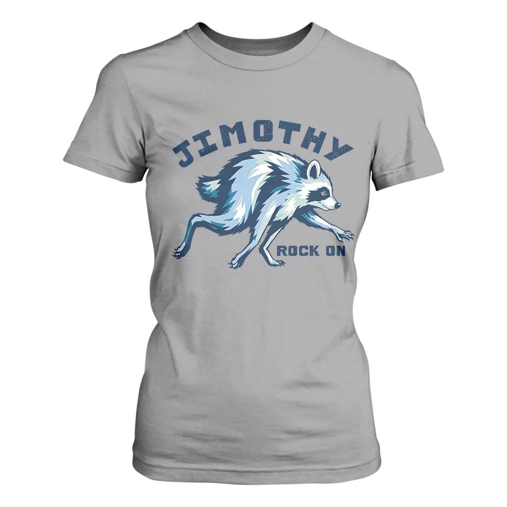 Rock On Jimothy the Raccoon Blue Graphic T Shirt For Women Vintage Viral Seattle Trash Panda TS02 Sport Gray Print Your Wear