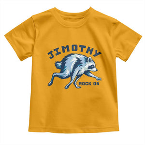Rock On Jimothy the Raccoon Blue Graphic Toddler T Shirt Vintage Viral Seattle Trash Panda TS02 Gold Print Your Wear