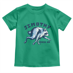 Rock On Jimothy the Raccoon Blue Graphic Toddler T Shirt Vintage Viral Seattle Trash Panda TS02 Irish Green Print Your Wear