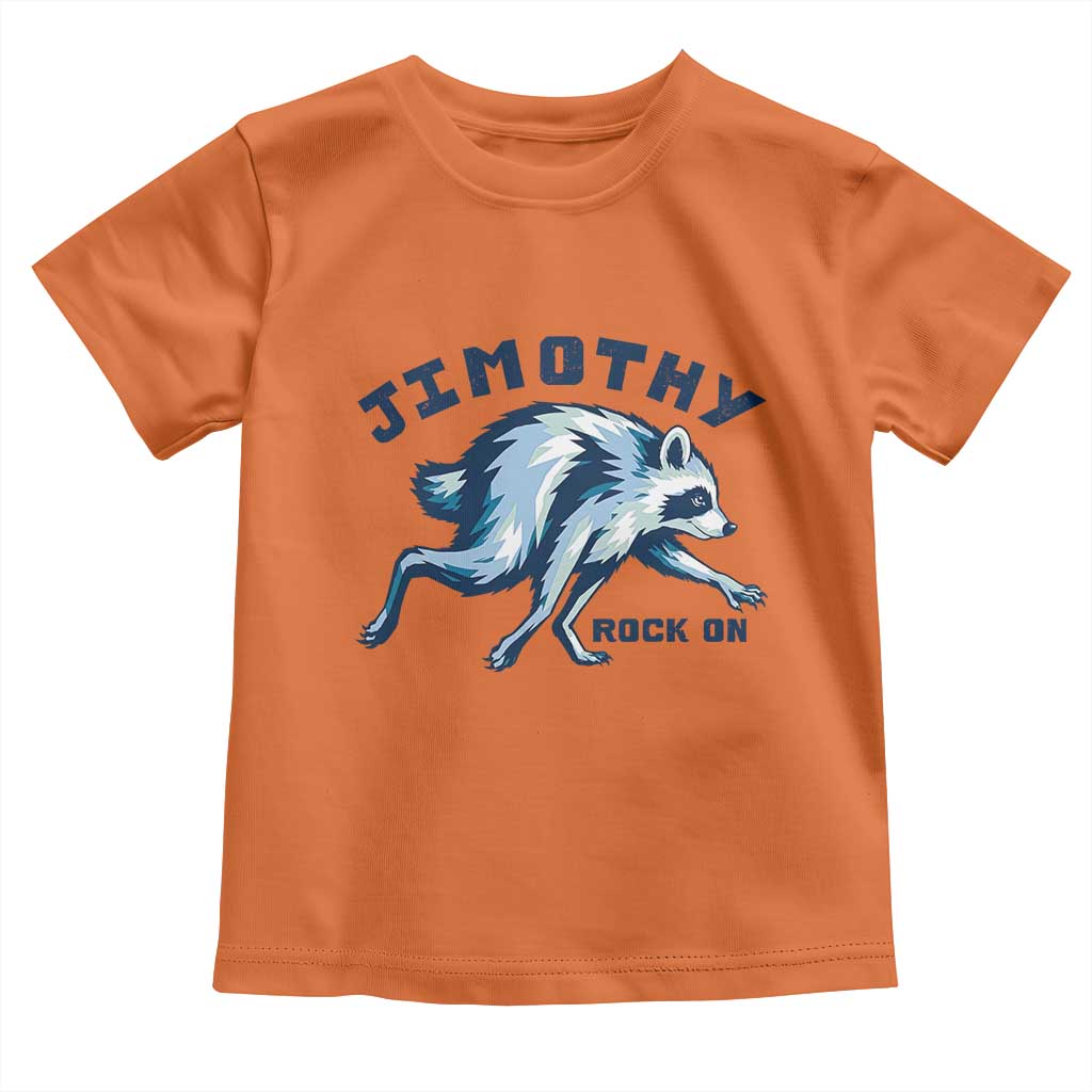 Rock On Jimothy the Raccoon Blue Graphic Toddler T Shirt Vintage Viral Seattle Trash Panda TS02 Orange Print Your Wear