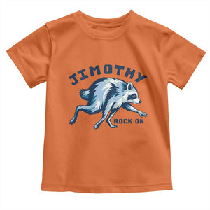 Rock On Jimothy the Raccoon Blue Graphic Toddler T Shirt Vintage Viral Seattle Trash Panda TS02 Orange Print Your Wear
