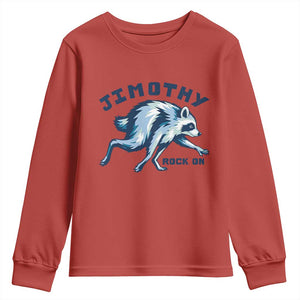 Rock On Jimothy the Raccoon Blue Graphic Youth Sweatshirt Vintage Viral Seattle Trash Panda TS02 Red Print Your Wear