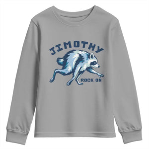 Rock On Jimothy the Raccoon Blue Graphic Youth Sweatshirt Vintage Viral Seattle Trash Panda TS02 Sport Gray Print Your Wear