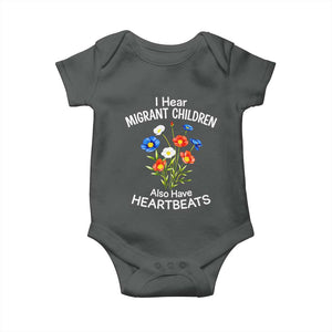 I Hear Migrant Children Also Have Heartbeats Baby Onesie Wildflower Floral Social Justice Human Rights