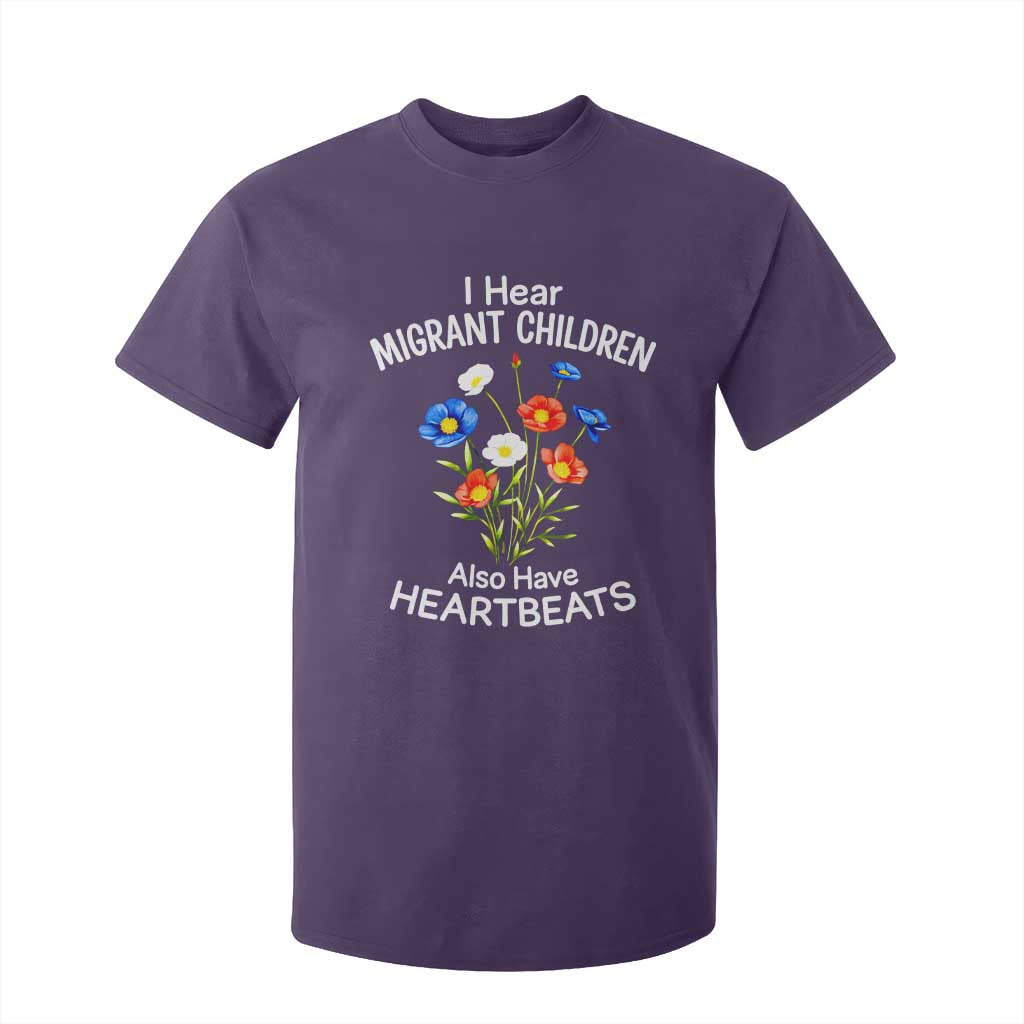 I Hear Migrant Children Also Have Heartbeats T Shirt For Kid Wildflower Floral Social Justice Human Rights TS02 Purple Print Your Wear