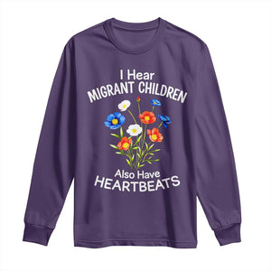 I Hear Migrant Children Also Have Heartbeats Long Sleeve Shirt Wildflower Floral Social Justice Human Rights TS02 Purple Print Your Wear