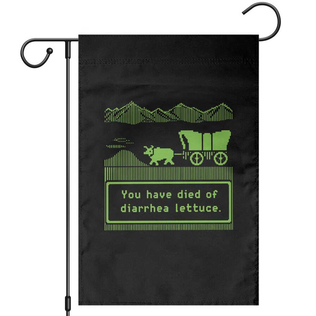 Retro 8-Bit Pixel 80s Game Over Parody Graphic Garden Flag You Have Died Of Diarrhea Lettuce TS02 Black Print Your Wear