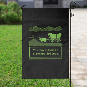 Retro 8-Bit Pixel 80s Game Over Parody Graphic Garden Flag You Have Died Of Diarrhea Lettuce