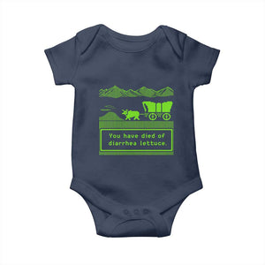 Retro 8-Bit Pixel 80s Game Over Parody Graphic Baby Onesie You Have Died Of Diarrhea Lettuce