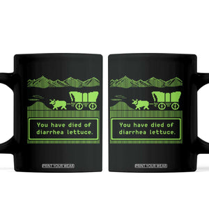 Retro 8-Bit Pixel 80s Game Over Parody Graphic Coffee Mug You Have Died Of Diarrhea Lettuce