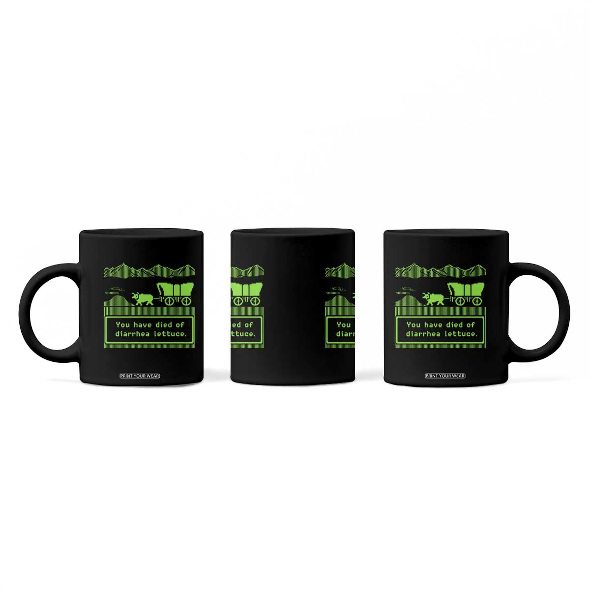 Retro 8-Bit Pixel 80s Game Over Parody Graphic Coffee Mug You Have Died Of Diarrhea Lettuce