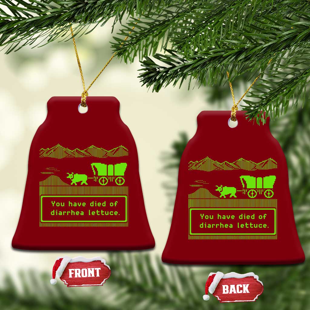 Retro 8-Bit Pixel 80s Game Over Parody Graphic Ceramic Ornament You Have Died Of Diarrhea Lettuce
