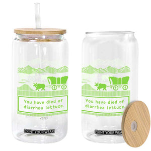 Retro 8-Bit Pixel 80s Game Over Parody Graphic Glass Can You Have Died Of Diarrhea Lettuce