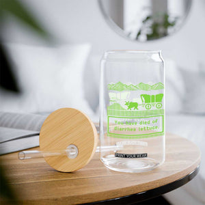 Retro 8-Bit Pixel 80s Game Over Parody Graphic Glass Can You Have Died Of Diarrhea Lettuce