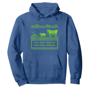 Retro 8-Bit Pixel 80s Game Over Parody Graphic Hoodie You Have Died Of Diarrhea Lettuce