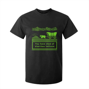 Retro 8-Bit Pixel 80s Game Over Parody Graphic T Shirt For Kid You Have Died Of Diarrhea Lettuce