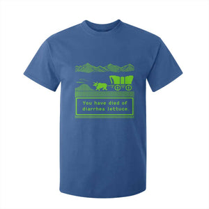 Retro 8-Bit Pixel 80s Game Over Parody Graphic T Shirt For Kid You Have Died Of Diarrhea Lettuce