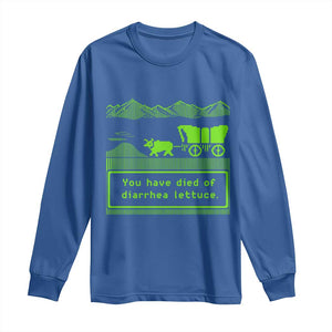 Retro 8-Bit Pixel 80s Game Over Parody Graphic Long Sleeve Shirt You Have Died Of Diarrhea Lettuce