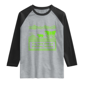 Retro 8-Bit Pixel 80s Game Over Parody Graphic Raglan Shirt You Have Died Of Diarrhea Lettuce
