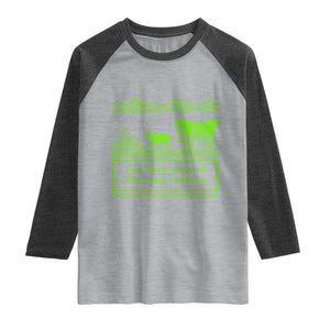 Retro 8-Bit Pixel 80s Game Over Parody Graphic Raglan Shirt You Have Died Of Diarrhea Lettuce