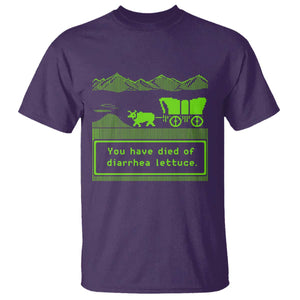 Retro 8-Bit Pixel 80s Game Over Parody Graphic T Shirt You Have Died Of Diarrhea Lettuce
