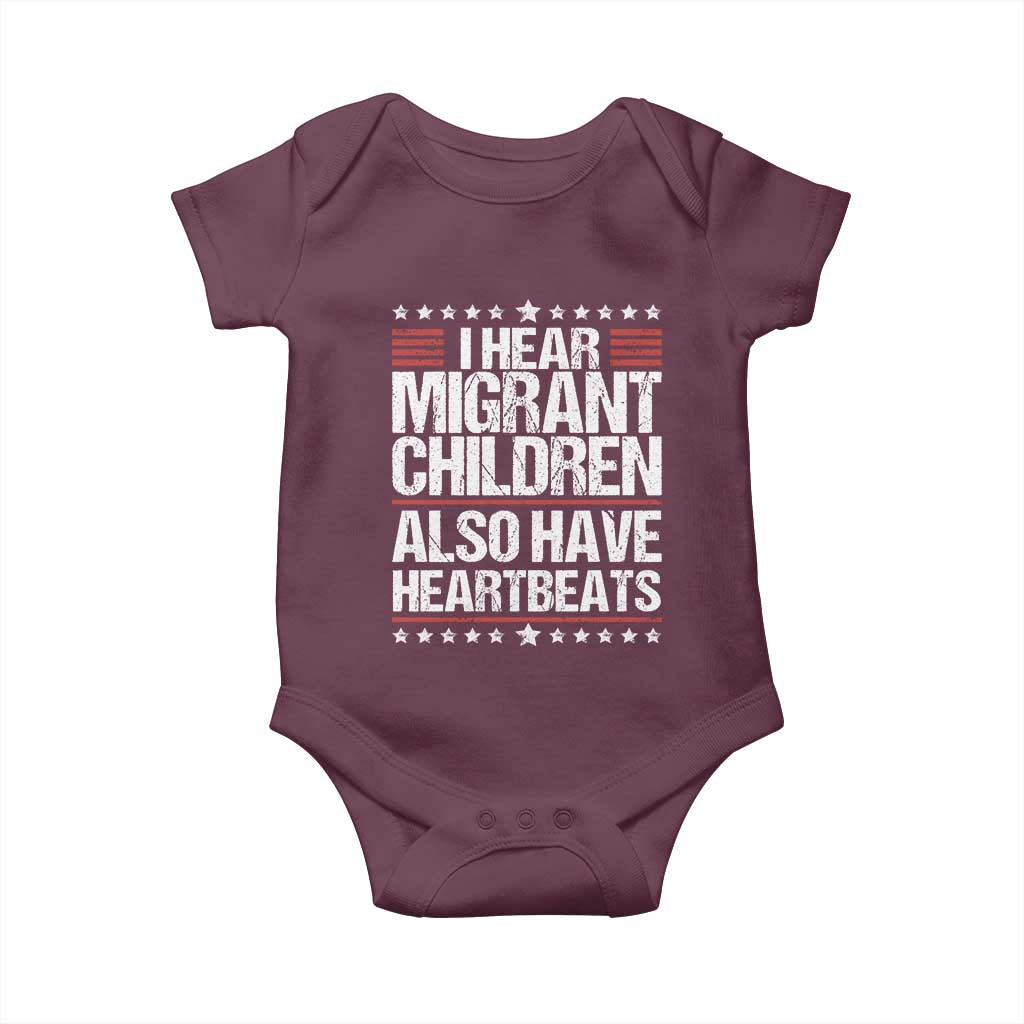 I Hear Migrant Children Also Have Heartbeats Baby Onesie Vintage Stars Human Rights Social Justice
