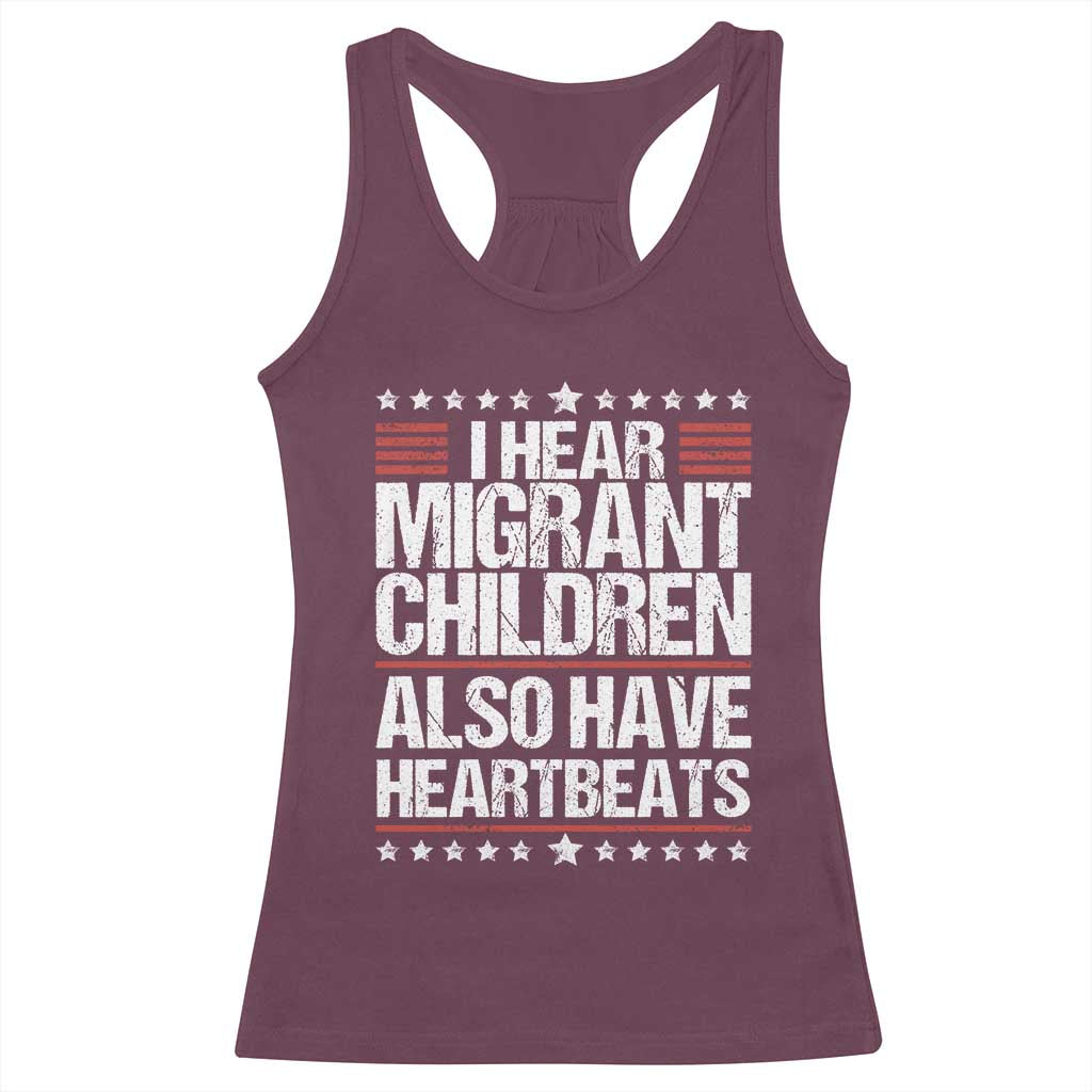 I Hear Migrant Children Also Have Heartbeats Racerback Tank Top Vintage Stars Human Rights Social Justice