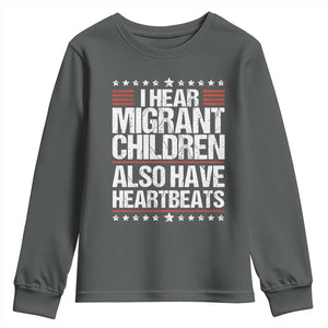 I Hear Migrant Children Also Have Heartbeats Youth Sweatshirt Vintage Stars Human Rights Social Justice