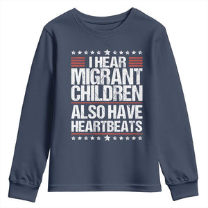 I Hear Migrant Children Also Have Heartbeats Youth Sweatshirt Vintage Stars Human Rights Social Justice