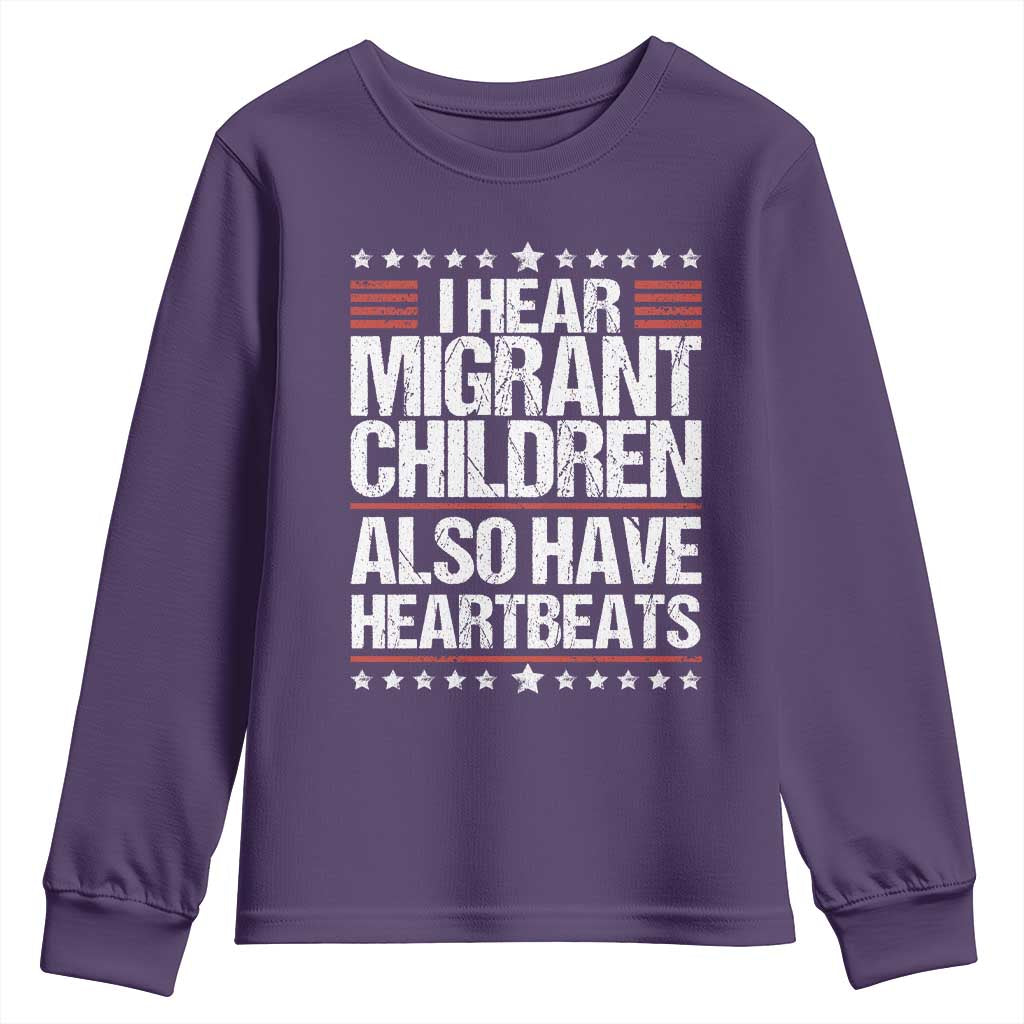 I Hear Migrant Children Also Have Heartbeats Youth Sweatshirt Vintage Stars Human Rights Social Justice