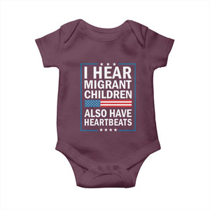 I Hear Migrant Children Also Have Heartbeats Baby Onesie Patriotic American Flag Human Rights