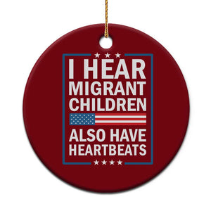 I Hear Migrant Children Also Have Heartbeats Ceramic Ornament Patriotic American Flag Human Rights
