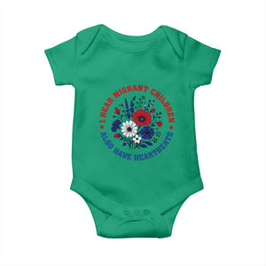 I Hear Migrant Children Also Have Heartbeats Baby Onesie Patriotic Red White Blue Floral Human Rights